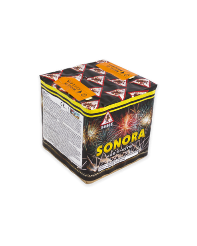 Batterie Droite, 20 mm, 25 coups , 25" SONORA, marrons d'air et troncs de différentes couleurs.