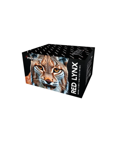 SFC39 Batterie en éventail, 30 mm, 72 coups, 40 s RED LYNX Bombes Or, verte, rouge & Crackling.