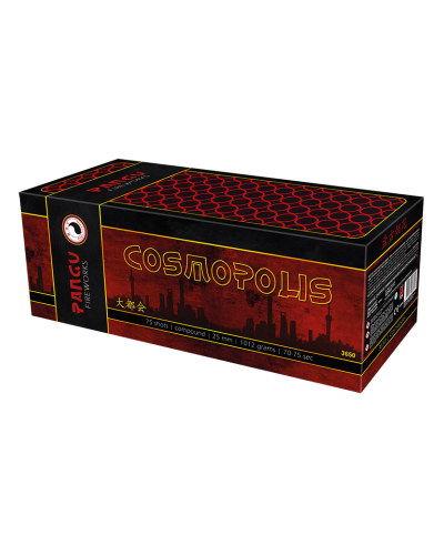 3651 Batterie Droite, 25 mm, 75 coups, 75 s COSMOPOLIS Bombes Multicolore