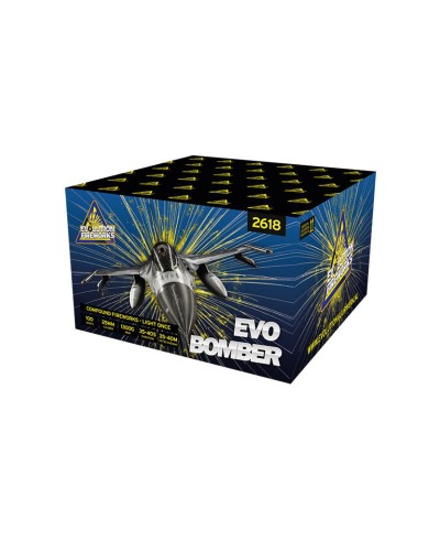 2618 Batterie droite, 25 mm, 100 coups, 40 s, EVO BOMBER Bombes assorties