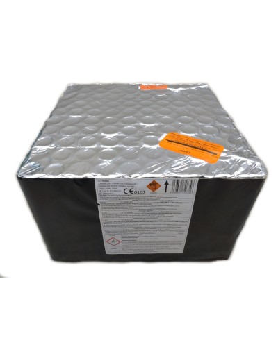 PR10011 Batterie droite, 30 mm, 100 coups, 35s, (I) Paillette avec intermittent, couleurs avec traînées et cracker.